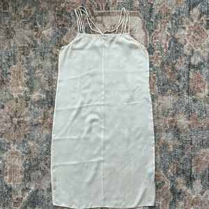 Gary Graham Womens 100% Silk Strappy Sheer  Slip Dress Ivory Size 2